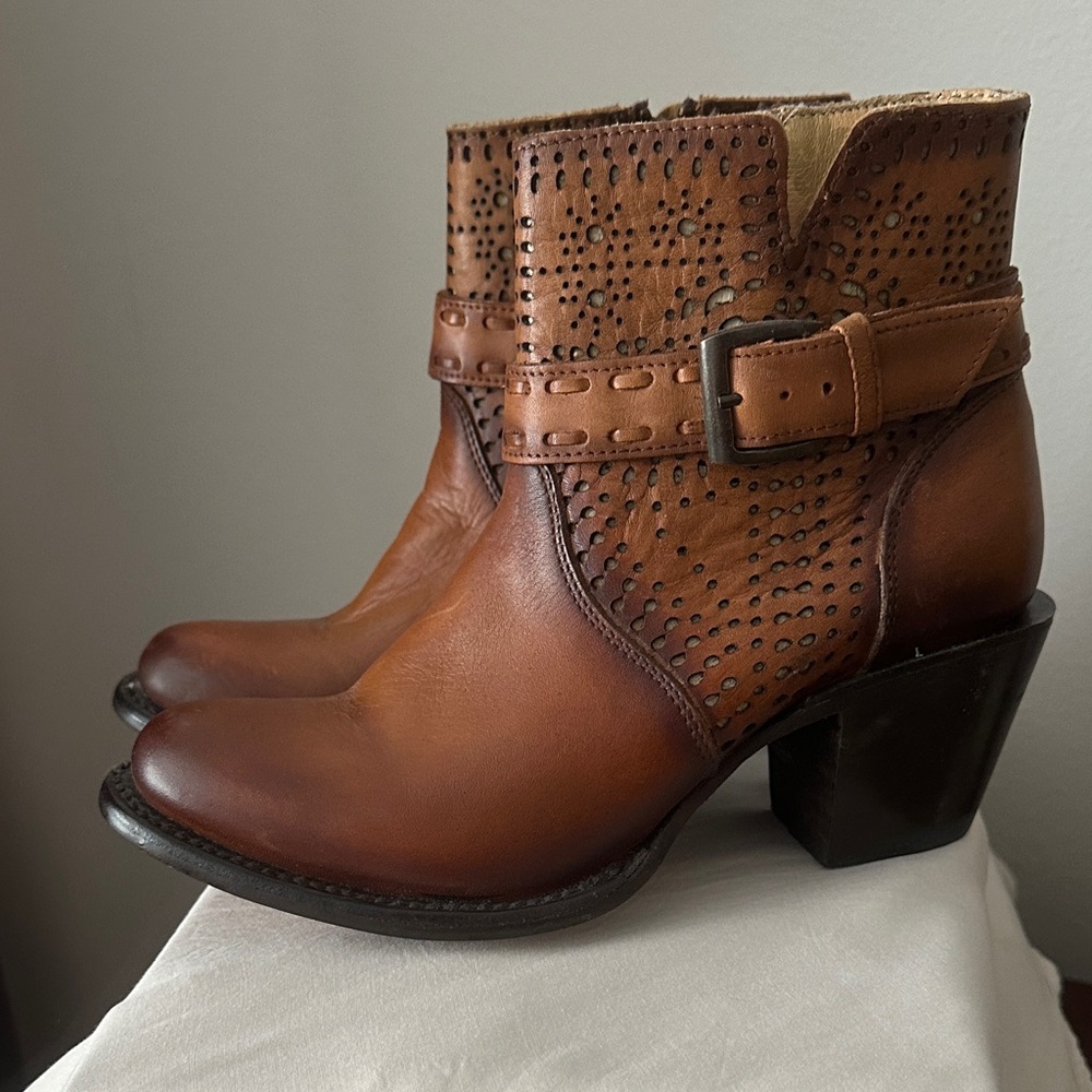 J.B. Dillon Tan Leather Western Boots - Picture 3 of 8